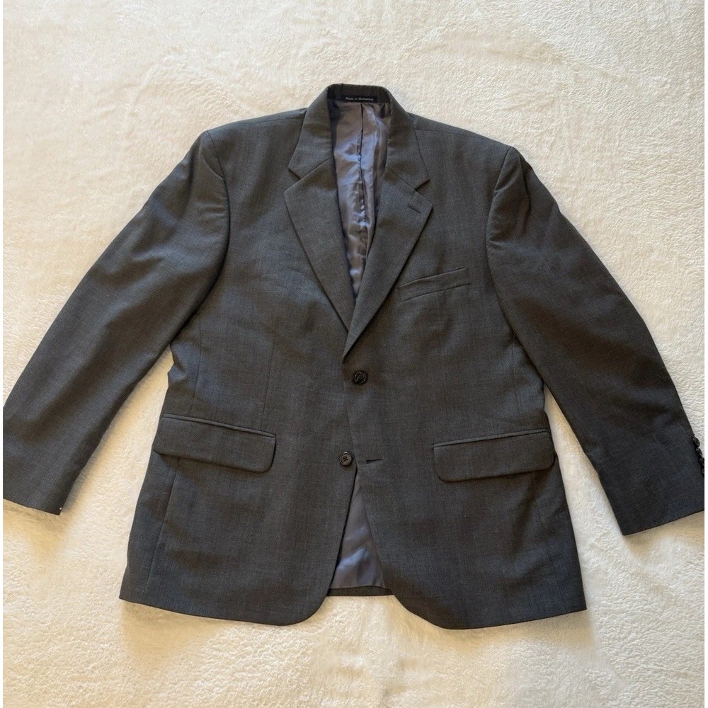 Chaps Men's Suit Jacket Size 42 Short Gray 100% Wool Blazer Sport‎ Coat 42S